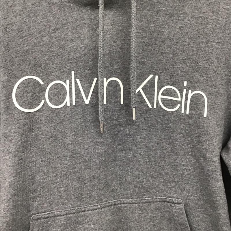 カルバン・クライン Calvin Klein パーカー 長袖 長袖パーカー プルオーバーパーカー スウェット M ロゴ、文字 灰 / グレー /  メンズ USED 古着 中古 10150913