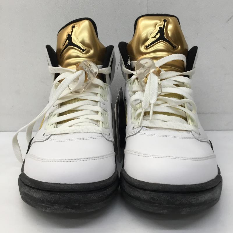 ナイキ NIKE スニーカー スニーカー 136027-133 Air Jordan 5 Retro Olympic 26.0cm ロゴ、文字 白 / ホワイト / X 金 / ゴールド /  メンズ USED 古着 中古 10140756