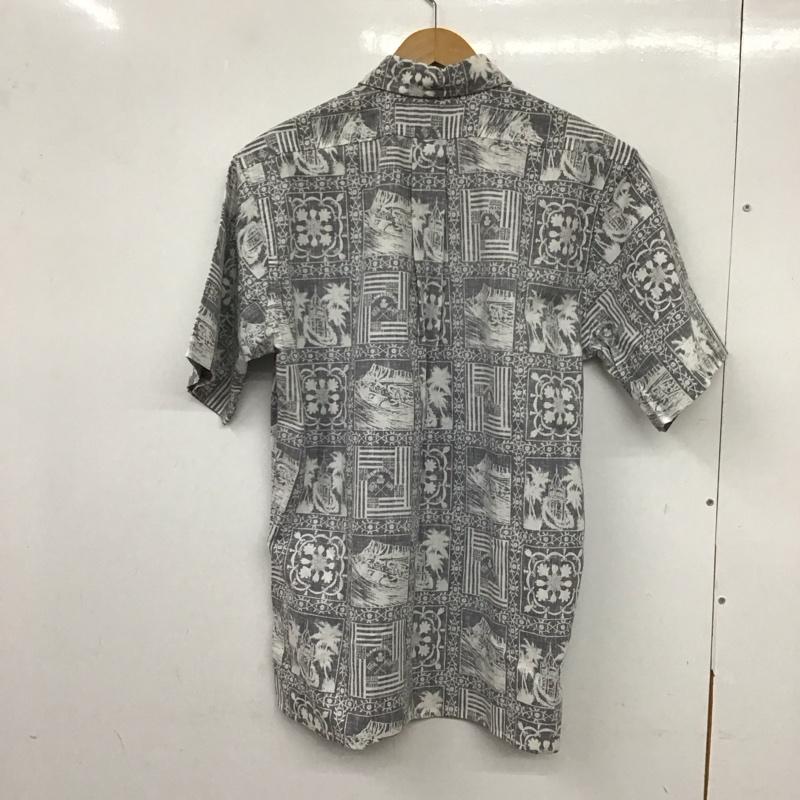 レインスプーナー reyn spooner シャツ、ブラウス 半袖 半袖シャツ プリントシャツ ポケットシャツ M プリント 白 / ホワイト / X 灰 / グレー /  メンズ USED 古着 中古 10136711