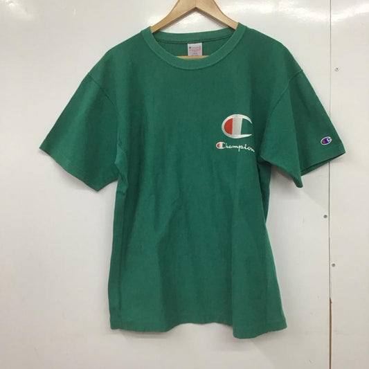 チャンピオン Champion Tシャツ 半袖 半袖カットソー プリントTシャツ クルーネックカットソー L ロゴ、文字 緑 / グリーン /  メンズ USED 古着 中古 10149194