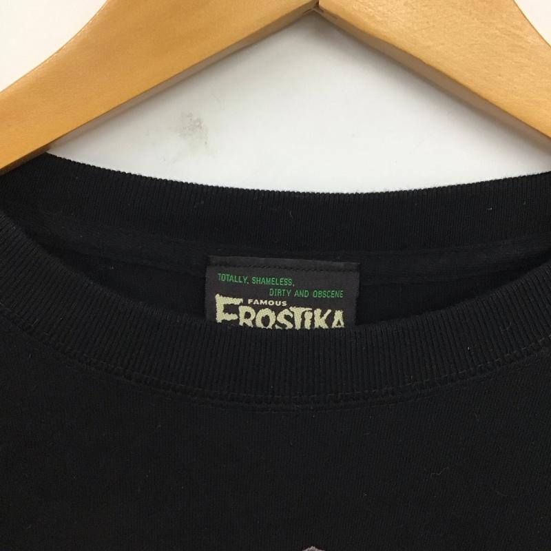 エロスティカ EROSTiKA Tシャツ 長袖 RAW LIFE MAKE ME GOOD ロンT スリーブロゴ XL プリント 黒 / ブラック /  メンズ USED 古着 中古 10123396