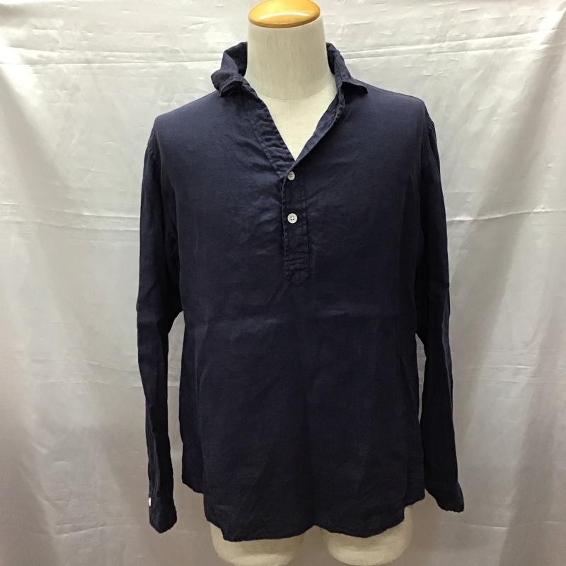 マニュアル アルファベット MANUAL ALPHABET シャツ、ブラウス 長袖 長袖シャツ プルオーバーシャツ 長袖カットソー L 無地 紺 / ネイビー /  メンズ USED 古着 中古 10116191