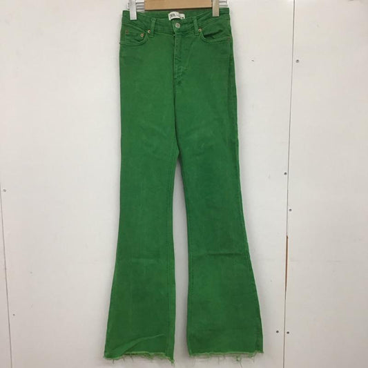 ザラ ZARA パンツ デニム、ジーンズ 8246 245 500 フレアパンツ カラーパンツ 無地 緑 / グリーン /  レディース USED 古着 中古 10139158