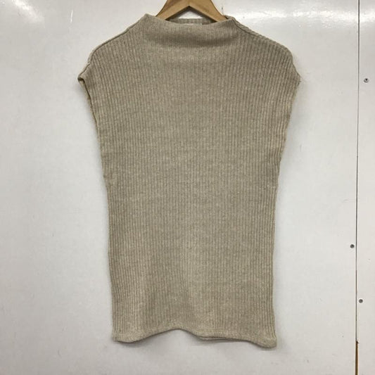 ザラ ZARA カットソー 半袖 ノースリーブカットソー プルオーバー リブ S 無地 ベージュ / ベージュ /  レディース USED 古着 中古 10136098