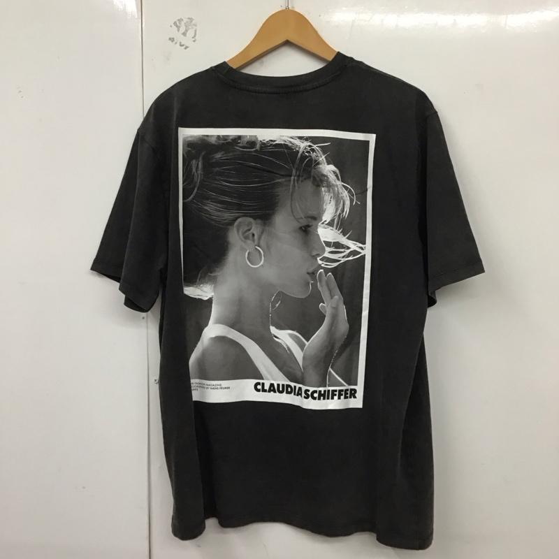 ザラ ZARA Tシャツ 半袖 4644 482 807 CLAUDIA SCHIFFER クルーネック タグ付き M ロゴ、文字 チャコールグレー / チャコールグレー /  メンズ USED 古着 中古 10129118