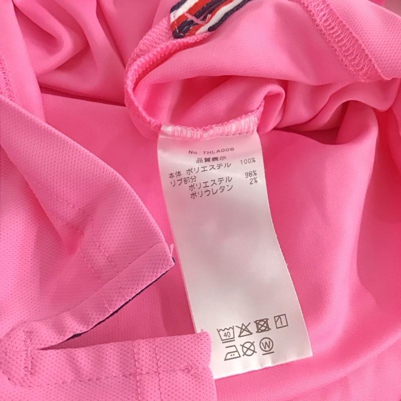 トミーヒルフィガー TOMMY HILFIGER ポロシャツ 半袖 半袖ポロシャツ カラーシャツ 半袖カットソー LL ロゴ、文字 桃 / ピンク /  レディース USED 古着 中古 10147631