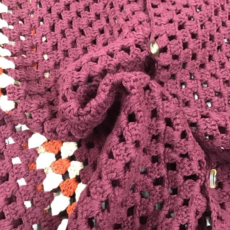 ジャーナルスタンダード レリューム JOURNAL STANDARD relume シャツ、ブラウス 半袖 22-080-464-9020-1-0 クロシェ編み 半袖ニットシャツLINE L  えんじ / ワインレッド /  メンズ USED 古着 中古 10121216