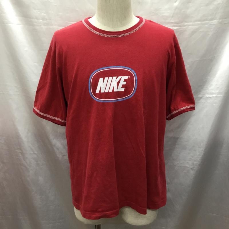 ナイキ NIKE Tシャツ 半袖 クルーネック プリント M ロゴ、文字 えんじ / ワインレッド /  メンズ USED 古着 中古 10121011