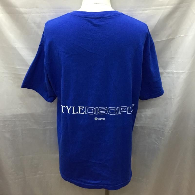 古着 USED Tシャツ 半袖 Cypher code クルーネック L ロゴ、文字 青 / ブルー /  メンズ USED 古着 中古 10117191