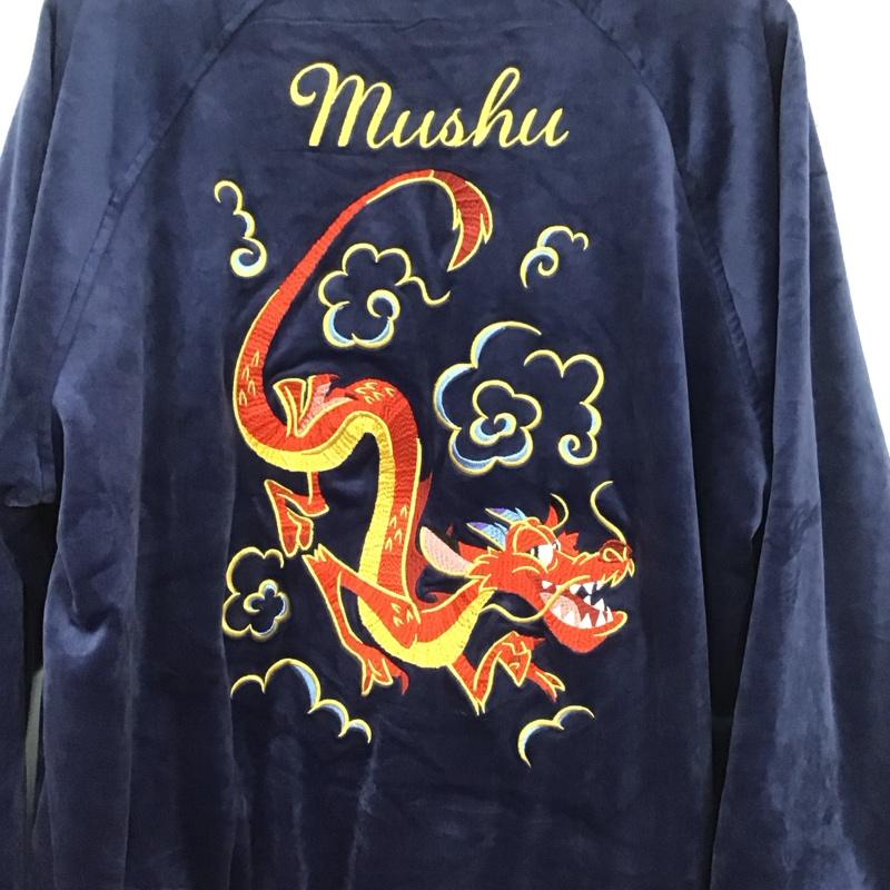 ディズニー Disney ジャケット、上着 ジャケット、ブレザー ジップアップジャケット スカジャン ラグラン アウター L 刺繍 紺 / ネイビー /  メンズ USED 古着 中古 10137983