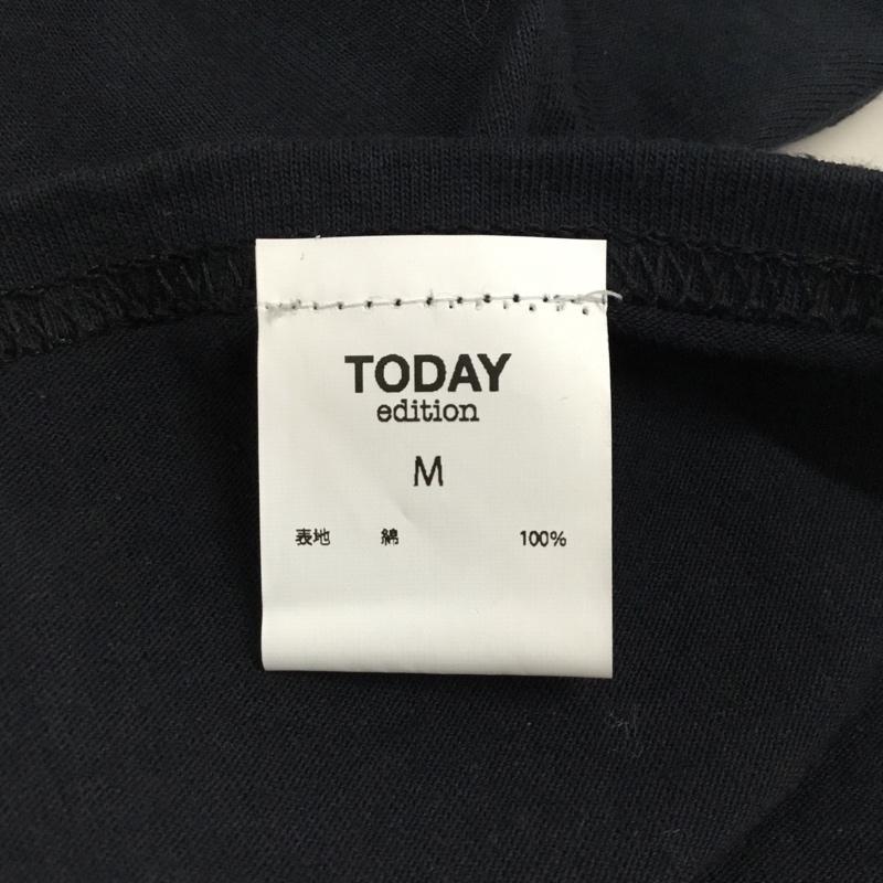 トゥデイエディション TODAY edition Tシャツ 半袖 半袖カットソー プリントTシャツ クルーネックカットソー M ロゴ、文字 黒 / ブラック /  メンズ USED 古着 中古 10112327