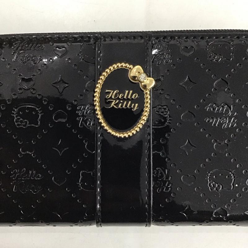 サンリオ sanrio 財布 長財布 キティちゃん 無地 黒 / ブラック /  レディース USED 古着 中古 10141889
