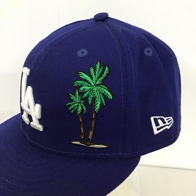 ニューエラ NEW ERA 帽子 キャップ LA ロサンゼルス ドジャース メジャーリーグ 59FIFTY タコス ロゴ、文字 青 / ブルー /  メンズ USED 古着 中古 10132437