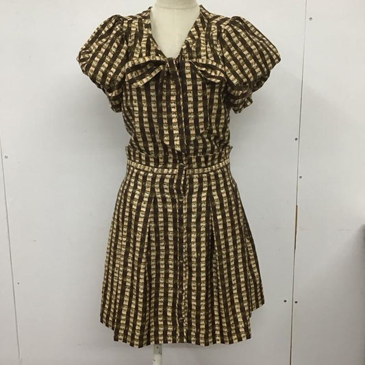ジルスチュアート JILLSTUART ワンピース ひざ丈スカート 092-240273 半袖 リボンタイ 前開き タグ付き 0 チェック マルチカラー / マルチカラー /  レディース USED 古着 中古 10107377