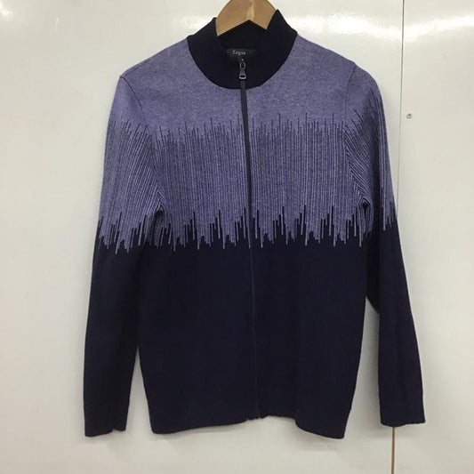 ゼニア Zegna カーディガン 長袖 ジップアップカーディガン ジップアップニット アウター イタリア製 L プリント マルチカラー / マルチカラー /  メンズ USED 古着 中古 10141475