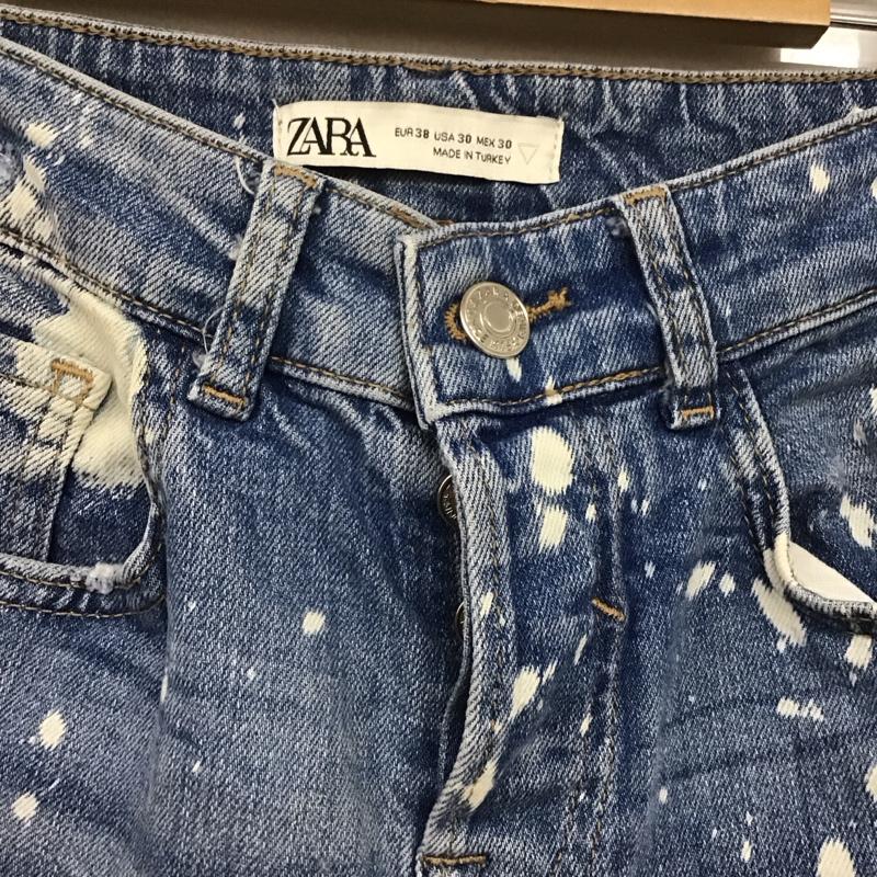 ザラ ZARA パンツ デニム、ジーンズ デニムパンツ スリムパンツ カジュアルパンツ ストレッチパンツ 38インチ ダメージ加工 インディゴ / インディゴ /  メンズ USED 古着 中古 10143232