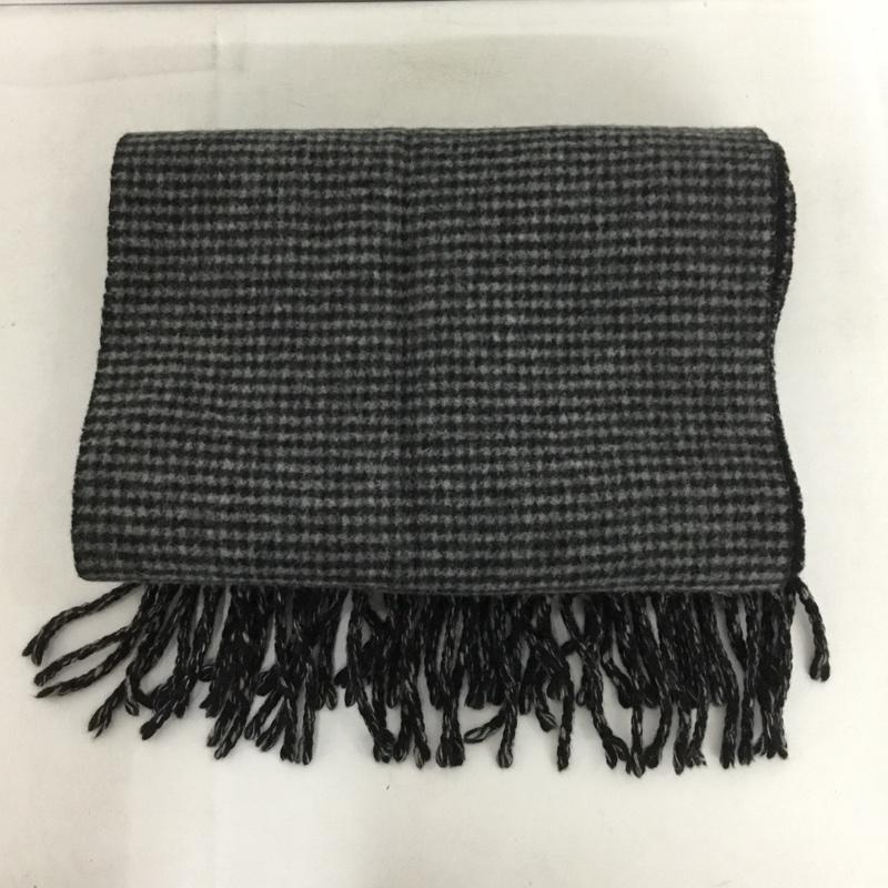 ポールスミス Paul Smith マフラー マフラー ウール カシミヤ フリンジ  黒 / ブラック / X 灰 / グレー /  メンズ USED 古着 中古 10147441