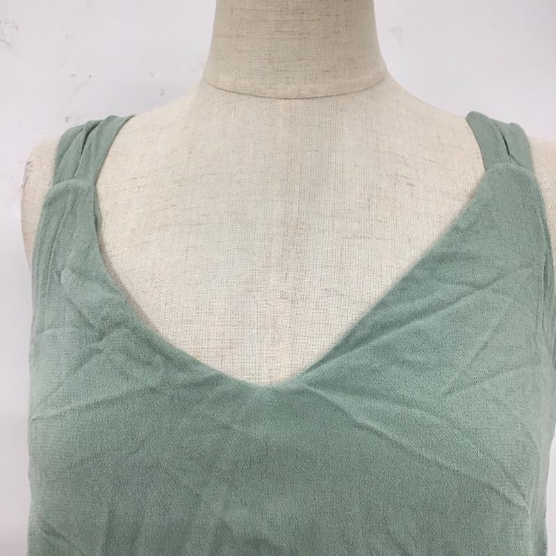 ザラ ZARA ワンピース ロングスカート 5149 031 512 サイドスリット ノースリーブ XS 無地 薄緑 / ライトグリーン /  レディース USED 古着 中古 10122549