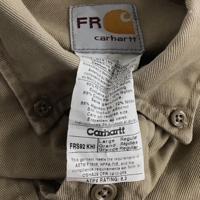 カーハート Carhartt シャツ、ブラウス 長袖 長袖シャツ 無地シャツ カラーシャツ ボタンダウンシャツ L ロゴ、文字 ベージュ / ベージュ /  メンズ USED 古着 中古 10143419
