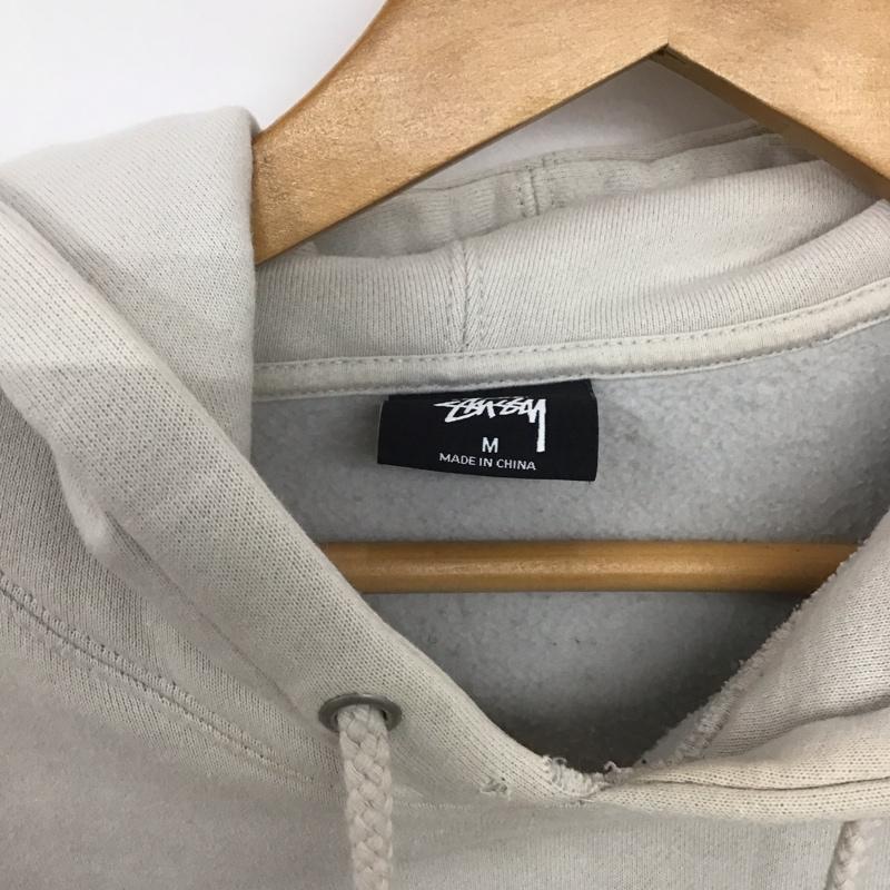ステューシー STUSSY パーカー 長袖 M ロゴ、文字 X プリント 灰 / グレー /  メンズ USED 古着 中古 10145651