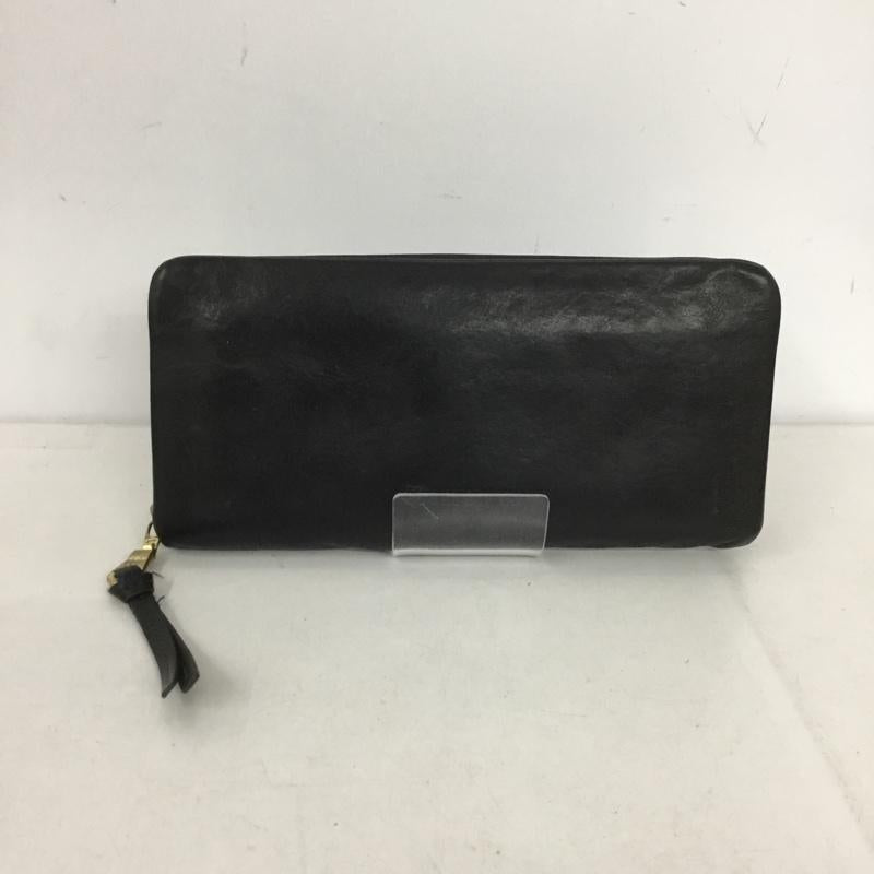 ノーティアム NAUGHTIAM 財布 長財布 ラウンドファスナー レザー ロゴ、文字 黒 / ブラック /  メンズ USED 古着 中古 10143927