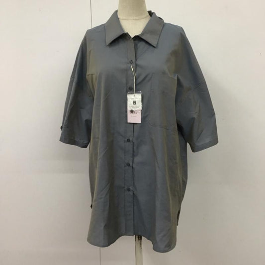 エージーバイアクアガール AGBYAQUAGIRL シャツ、ブラウス 半袖 C12-82018 イリデンスシアーシャツ タグ付き M 無地 青 / ブルー /  レディース USED 古着 中古 10115899