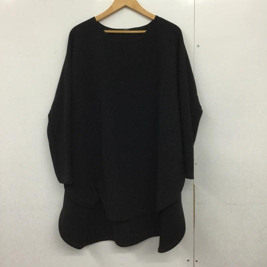 オズモーシス OSMOSIS ワンピース ひざ丈スカート 790006-320 サイドスリット 長袖 ONE SIZE 無地 黒 / ブラック /  レディース USED 古着 中古 10144639