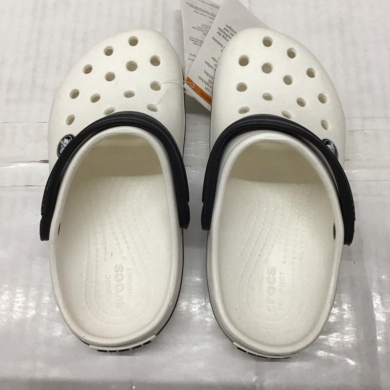 クロックス crocs シューズ シューズ 204537-100 Crocband Clog K 20cm キッズ サンダル 20.0cm 無地 白 / ホワイト / X 黒 / ブラック /  ボーイズ USED 古着 中古 10134156