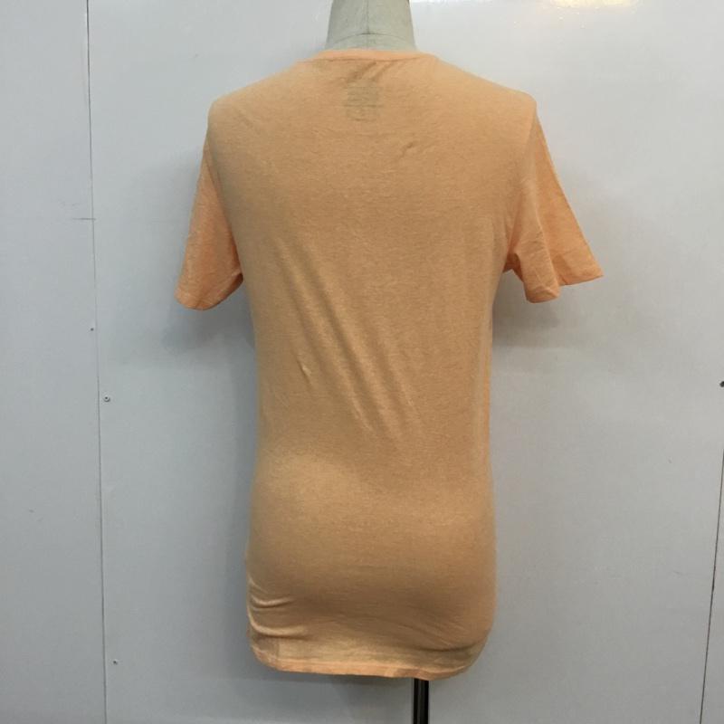 ベルシュカ Bershka Tシャツ 半袖 Vネック プリントTシャツ S 無地 X プリント 橙 / オレンジ /  メンズ USED 古着 中古 10046458