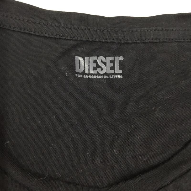 ディーゼル DIESEL Tシャツ 半袖 半袖カットソー プリントTシャツ クルーネックカットソー XL ロゴ、文字 黒 / ブラック /  メンズ USED 古着 中古 10114156