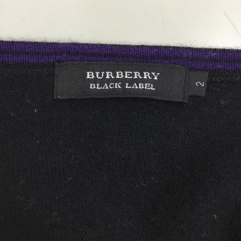 バーバリーブラックレーベル BURBERRY BLACK LABEL ニット、セーター 長袖 2 無地 黒 / ブラック /  メンズ USED 古着 中古 10121812