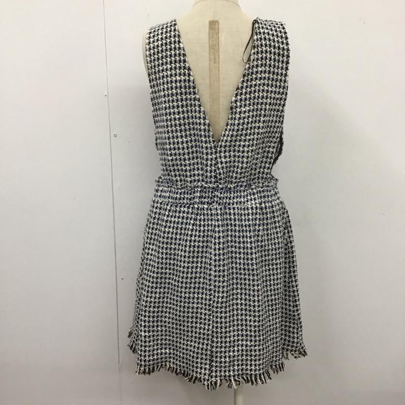 ザラ ZARA ワンピース ミニスカート 2320 170 044 L チェック 白 / ホワイト / X 黒 / ブラック / X 水色 / ライトブルー /  レディース USED 古着 中古 10106705