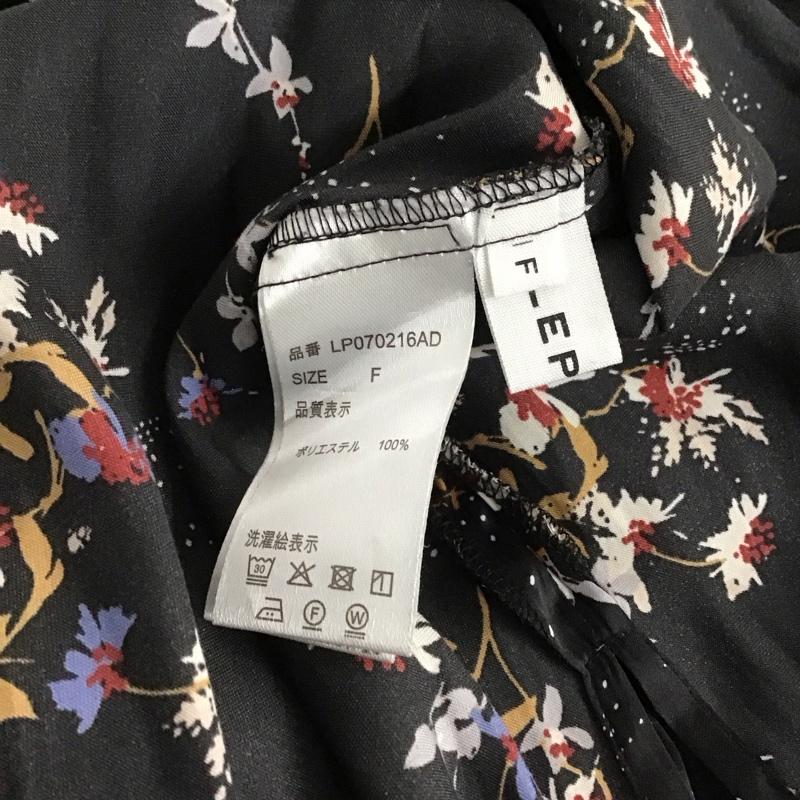 レプシィム LEPSIM カーディガン 七分袖 LP070216AD ロングカーディガン ガウン FREE 花柄 黒 / ブラック /  レディース USED 古着 中古 10142233