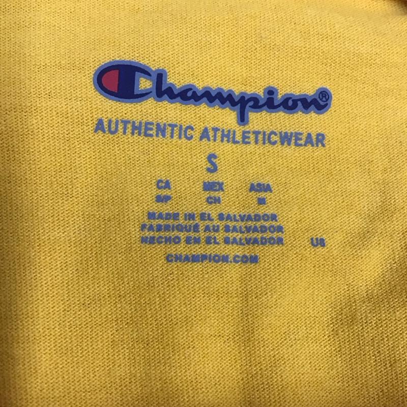 チャンピオン Champion Tシャツ 半袖 クルーネック S ワンポイント 橙 / オレンジ /  メンズ USED 古着 中古 10115548