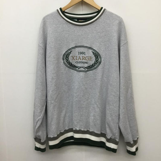 エクストララージ XLARGE トレーナー 長袖 101213012003 スウェット M 刺繍 灰 / グレー / X 緑 / グリーン / X 白 / ホワイト /  メンズ USED 古着 中古 10136976