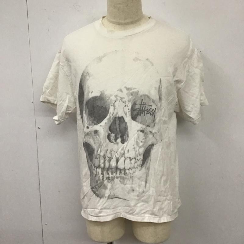 ステューシー STUSSY Tシャツ 半袖 半袖カットソー プリントTシャツ クルーネックカットソー L プリント 白 / ホワイト /  メンズ USED 古着 中古 10112092