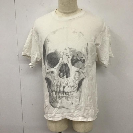ステューシー STUSSY Tシャツ 半袖 半袖カットソー プリントTシャツ クルーネックカットソー L プリント 白 / ホワイト /  メンズ USED 古着 中古 10112092