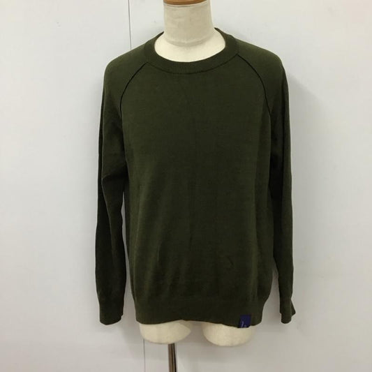 アイテムズ アーバンリサーチ ITEMS URBAN RESEARCH ニット、セーター 長袖 WH76-12Y001 クルーネック 40 無地 カーキ / カーキ /  メンズ USED 古着 中古 10118105