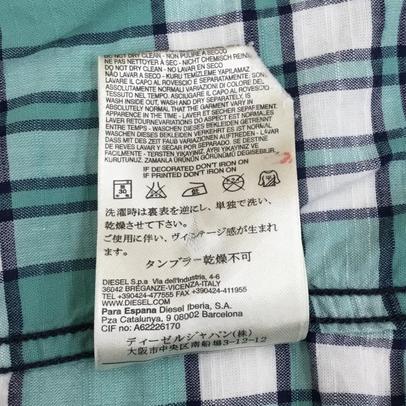 ディーゼル DIESEL シャツ、ブラウス 長袖 長袖シャツ S チェック 水色 / ライトブルー / X 緑 / グリーン / X 白 / ホワイト /  メンズ USED 古着 中古 10136067