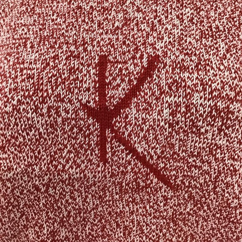 カールヘルム KARLHELMUT ニット、セーター 長袖 長袖ニットカットソー ニット セーター クルーネックニット ロゴ、文字 白 / ホワイト / X 赤 / レッド /  レディース USED 古着 中古 10108829