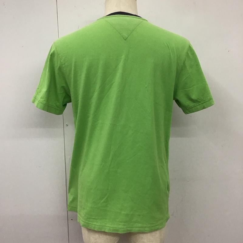 トミーヒルフィガー TOMMY HILFIGER Tシャツ 半袖 クルーネック XS ロゴ、文字 緑 / グリーン /  メンズ USED 古着 中古 10116809