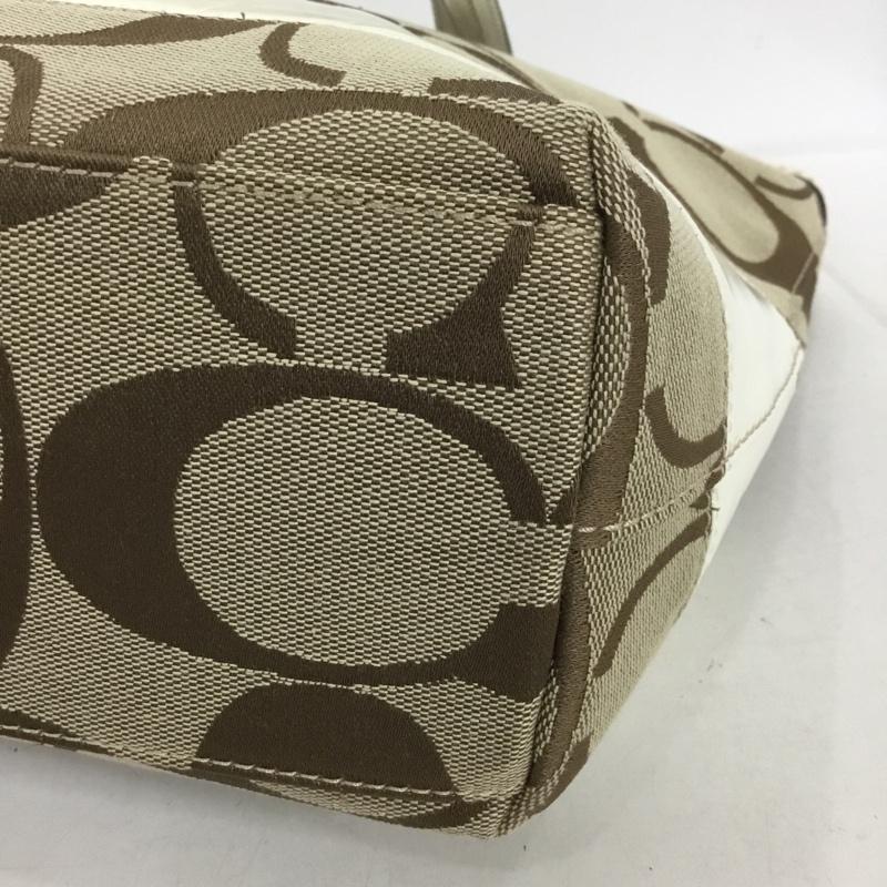 コーチ COACH トートバッグ トートバッグ 12429 シグネチャー ロゴ、文字 ベージュ / ベージュ / X 白 / ホワイト /  レディース USED 古着 中古 10134316