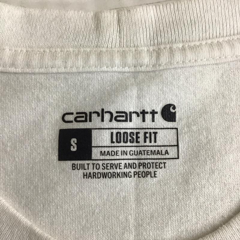 カーハート Carhartt Tシャツ 半袖 半袖カットソー プリントTシャツ クルーネックカットソー S ロゴ、文字 白 / ホワイト /  メンズ USED 古着 中古 10116527