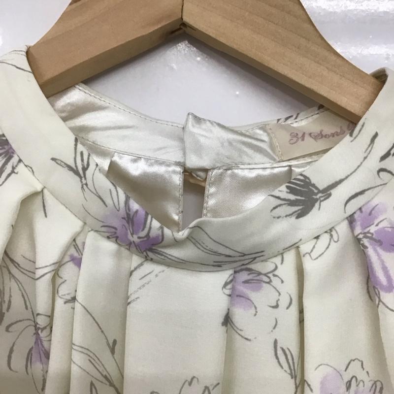 トランテアンソンドゥモード 31 Sons de mode ワンピース ロングスカート 072154 七分袖 36 花柄 アイボリー / アイボリー /  レディース USED 古着 中古 10143110