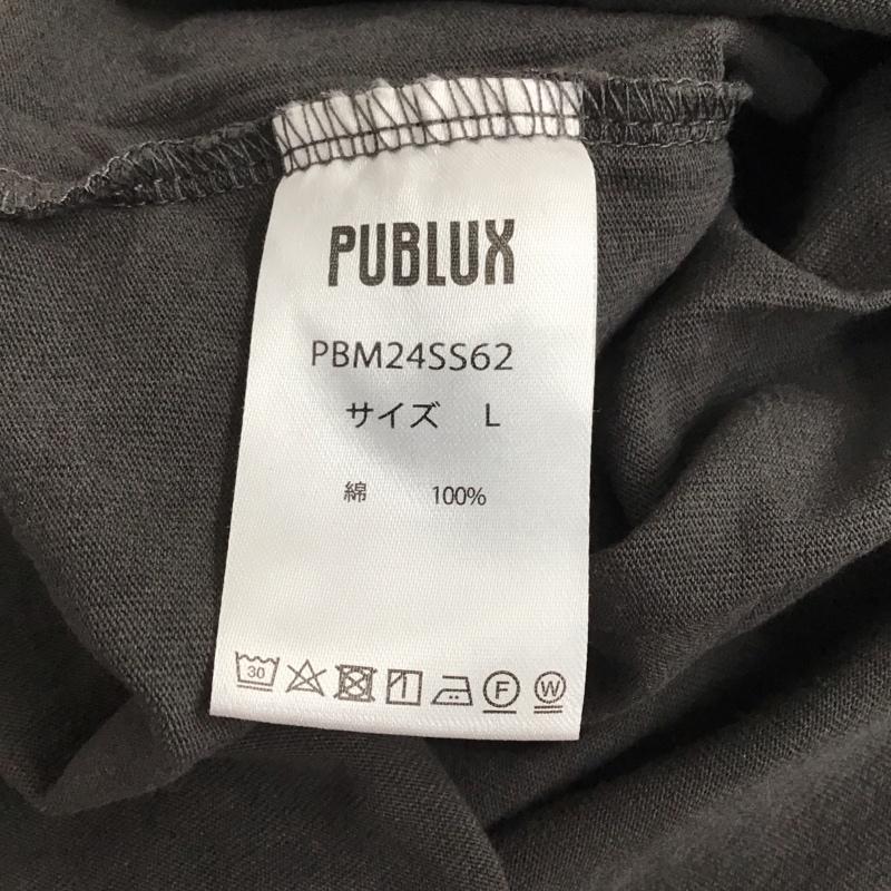 パブリュクス PUBLUX Tシャツ 半袖 半袖カットソー プリントTシャツ クルーネックカットソー L ロゴ、文字 黒 / ブラック /  メンズ USED 古着 中古 10130930