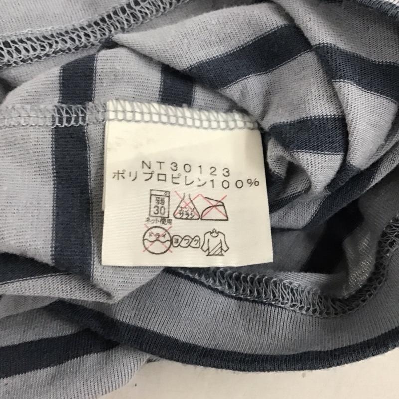ザノースフェイス THE NORTH FACE カットソー 長袖 nt30123 長袖カットソー プリントカットソー クルーネック L ボーダー柄 紺 / ネイビー /  メンズ USED 古着 中古 10133622