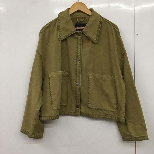 ザラ ZARA ジャケット、上着 ジャケット、ブレザー 4877/054/514 OVERSHIRT WITH TOPSTITCHING ステッチデザインジャケット L 無地 カーキ / カーキ /  レディース USED 古着 中古 10147187