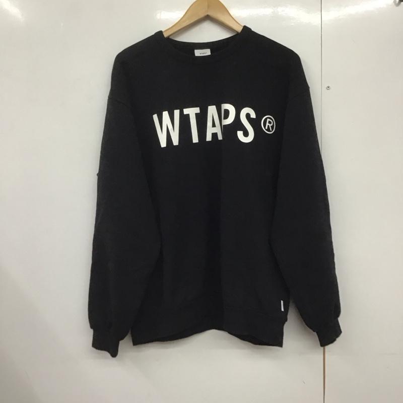 ダブルタップス WTAPS トレーナー 長袖 長袖トレーナー スウェット クルーネック プルオーバー 3 ロゴ、文字 黒 / ブラック /  メンズ USED 古着 中古 10142891