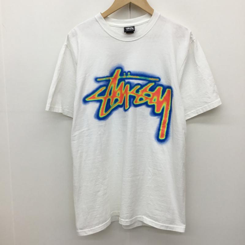 ステューシー STUSSY Tシャツ 半袖 THERMAL STOCK TEE M ロゴ、文字 白 / ホワイト /  メンズ USED 古着 中古 10135120