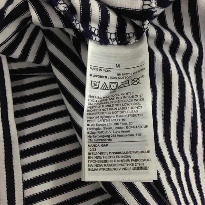 ギャップ GAP Tシャツ 半袖 半袖カットソー プリントTシャツ クルーネックカットソー M ボーダー柄 X プリント 白 / ホワイト / X 紺 / ネイビー /  メンズ USED 古着 中古 10148054